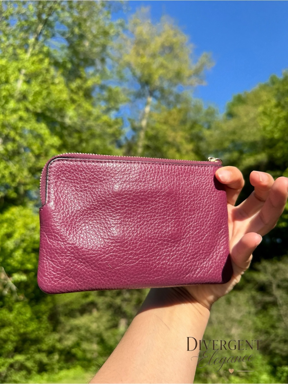 Coach x Star Wars “It Is Your Destiny” Pebbled Leather Wristlet Pouch Purple - Picture 4 of 5